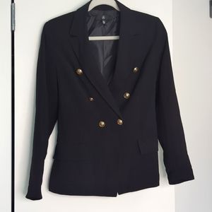 Missguided blk blazer with gold buttons